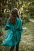 Indie Ella KIMONO Luxury Crepe Silk  Bohemian Robe in Emerald Love (One Size) 