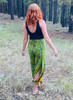 Indie Ella WINSLOW Gypsy Chic Recycled Silk Wrap Pants in Elevated Green 