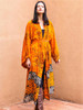  YOKO Boho Kimono Duster Silk Robe in Sun Fire (ONE SIZE) 