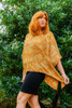 CAMILLE Oversized Silk Boho Chic Tunic Blouse in Mustard Flower