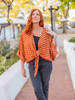 RONAK Upcycled Shawl Kimono Shrug Cover Up in Orange Chic (One Size)