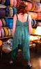 DIVA Boho Chic Silk Reversible Romper Onesie Playsuit with pockets in Teal Flower