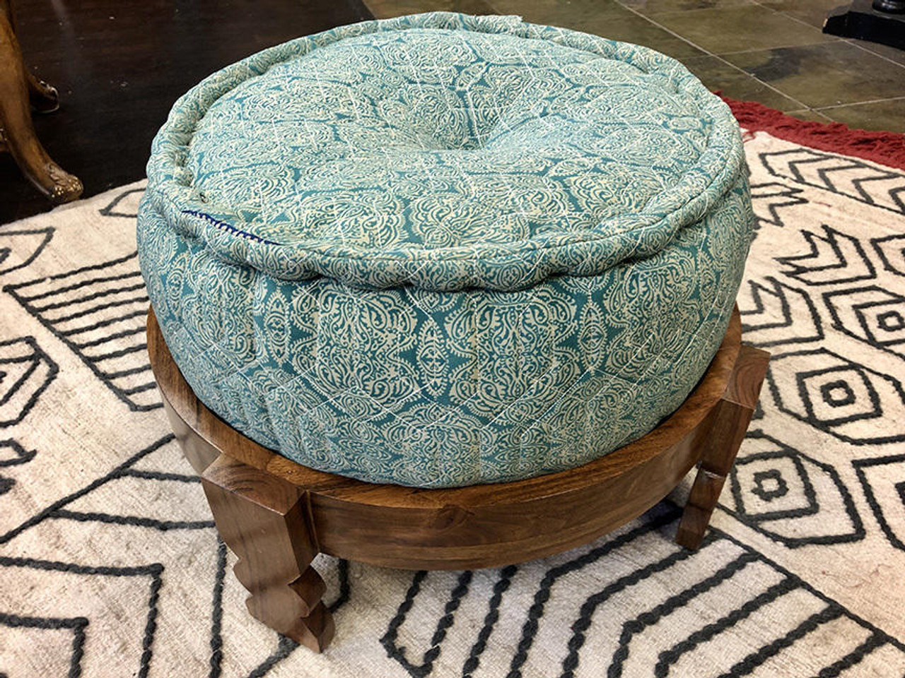 Phat CHOKI Round Wooden Side Table and Convertible OTTOMAN Stool (Cushion  not Included) 8 High - Indie Ella Lifestyle