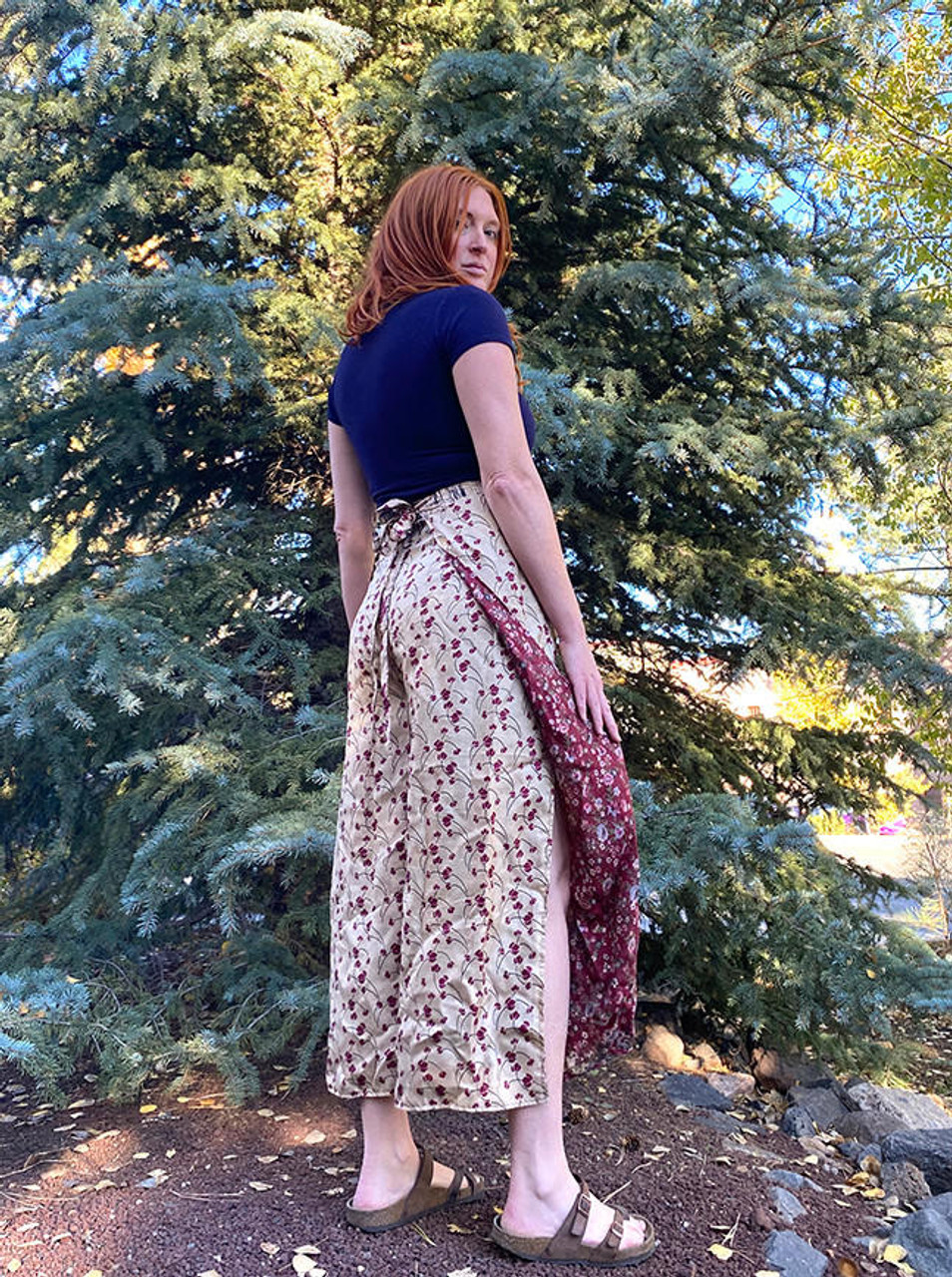 WINSLOW Gypsy Chic Recycled Silk Reversible Wrap Pants in Raspberry Patch -  Indie Ella Lifestyle