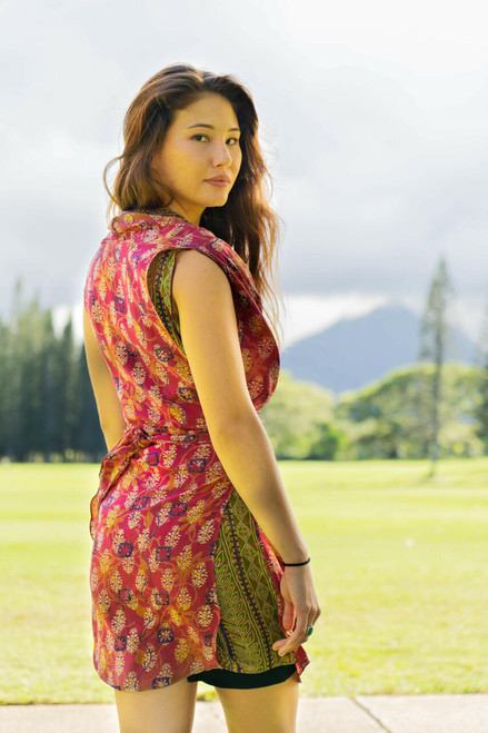 GISELLE Cowl Neck Silk Wrap Dress in Ruby Fern onesize GISELLE Cowl Neck Silk Wrap Dress in Ruby Fern onesize