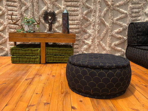 Phat CHOKI Round Wooden Side Table and Convertible OTTOMAN Stool (Cushion  not Included) 8 High - Indie Ella Lifestyle