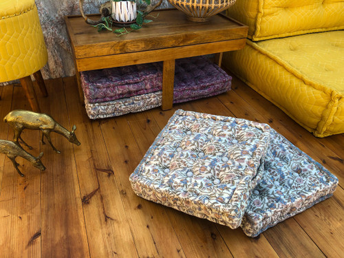 POET Boho Chic Quilted Silk Meditation Cushion Pillow in Astera Spring POET Boho Chic Quilted Silk Meditation Cushion Pillow in Astera Spring