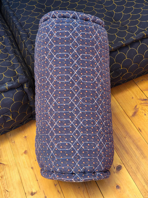 Indie Ella Baja BOLSTER Boho Chic Quilted Silk Back Cushion Cylinder Pillow in Petunia Noir Indie Ella Baja BOLSTER Boho Chic Quilted Silk Back Cushion Cylinder Pillow in Petunia Noir