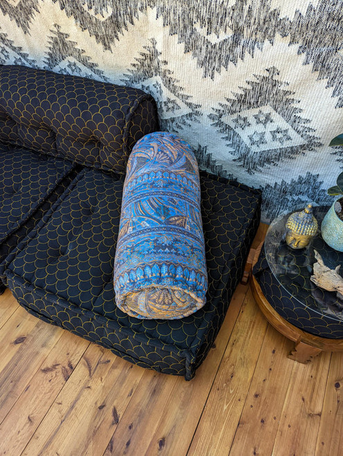 Indie Ella Bodega BOLSTER Boho Chic Quilted Silk Back Cushion Cylinder Pillow in Lilac Prismatic Indie Ella Bodega BOLSTER Boho Chic Quilted Silk Back Cushion Cylinder Pillow in Lilac Prismatic
