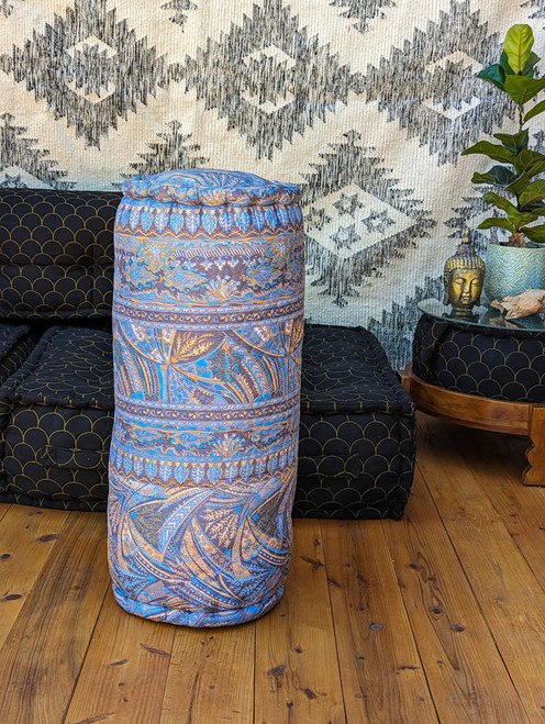 Indie Ella Bodega BOLSTER Boho Chic Quilted Silk Back Cushion Cylinder Pillow in Lilac Prismatic Indie Ella Bodega BOLSTER Boho Chic Quilted Silk Back Cushion Cylinder Pillow in Lilac Prismatic