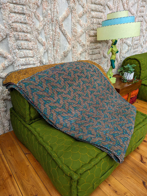 Sindhi Kantha Quilt Blanket Pattern A One of A Kind Sindhi Kantha Quilt Blanket Pattern A One of A Kind