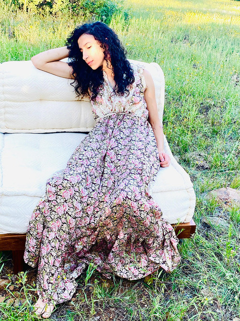 bohemian silk maxi dress