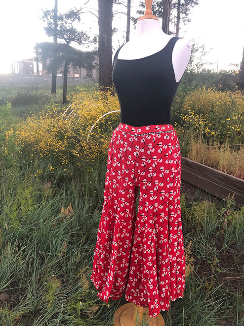 MARLEE Silk Flared Pants in Red Poppy Medium/Large MARLEE Silk Flared Pants in Red Poppy Medium/Large