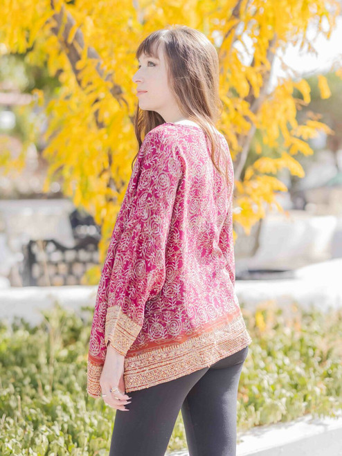 ORANIA Oversized Silk Tunic Blouse in Celebration (one size) ORANIA Oversized Silk Tunic Blouse in Celebration (one size)