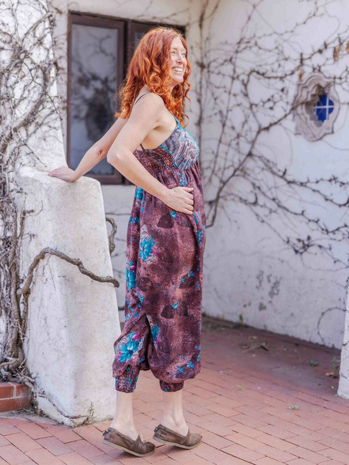 AURORA Boho Saree Jumpsuit Playsuit Romper with Pockets in Whimsy  (one size) AURORA Boho Saree Jumpsuit Playsuit Romper with Pockets in Whimsy  (one size)