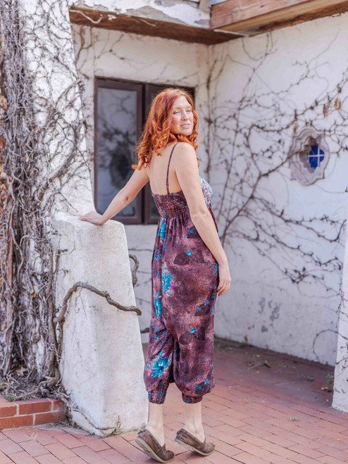 AURORA Boho Saree Jumpsuit Playsuit Romper with Pockets in Whimsy  (one size) AURORA Boho Saree Jumpsuit Playsuit Romper with Pockets in Whimsy  (one size)