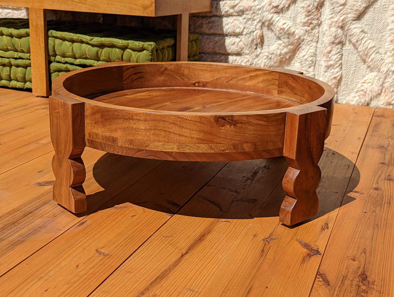 Phat CHOKI Round Wooden Side Table and Convertible OTTOMAN Stool (Cushion  not Included) 8 High - Indie Ella Lifestyle