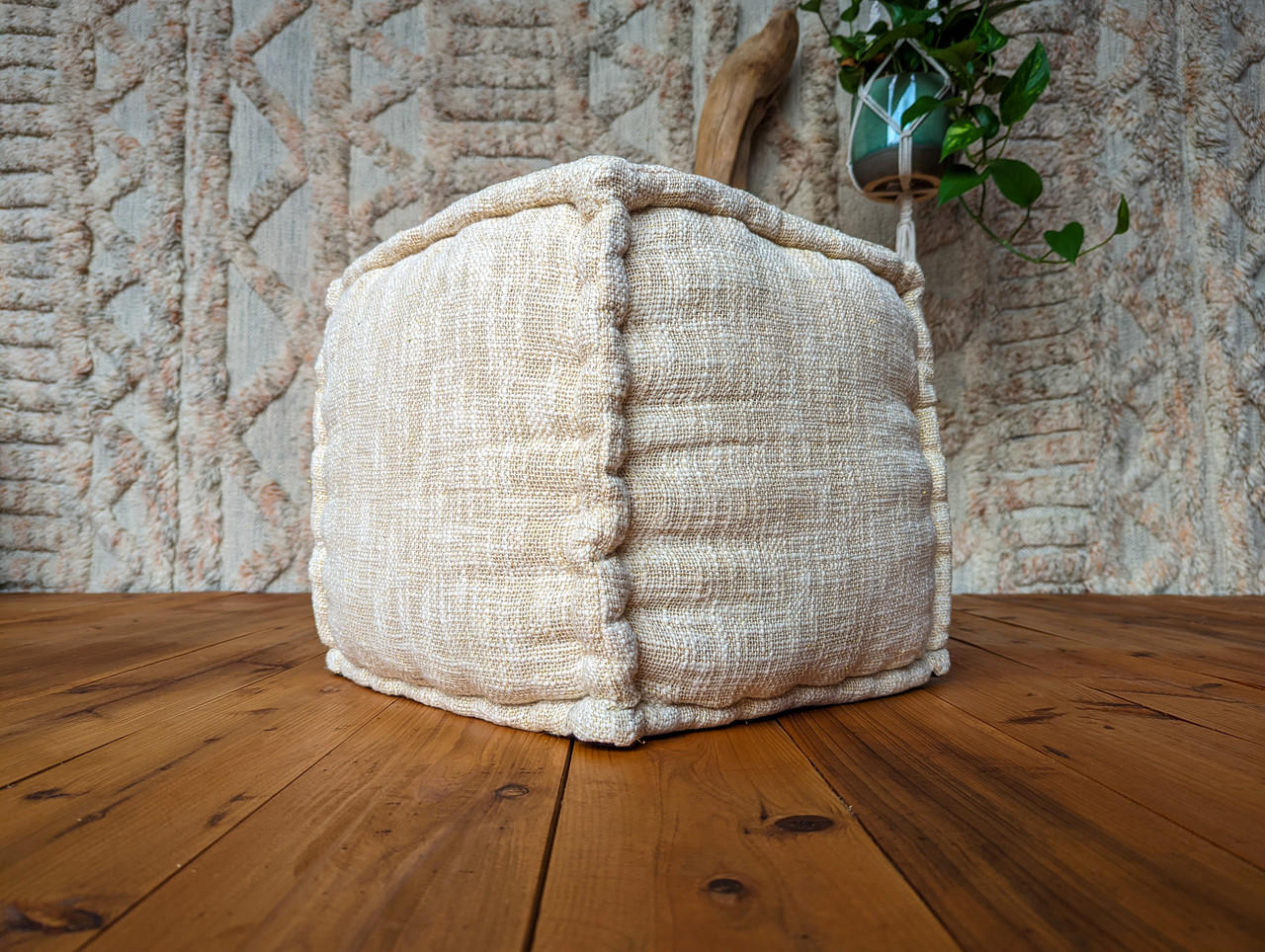 Le pouf cubique pur coton