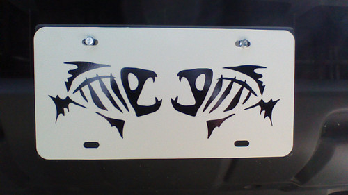 License Plate skeleton fish