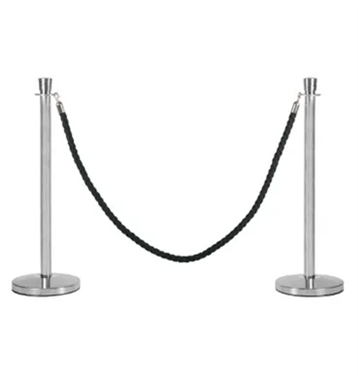Black Rope with Chrome Ends for Traditional Bollards