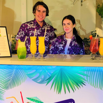 Our friendly bar staff will be in full tropical uniform to suit your event Our friendly bar staff will be in full tropical uniform to suit your event