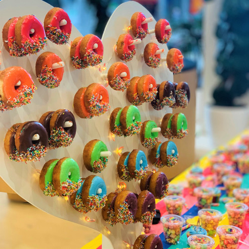 Heart Shaped Donut Wall for Hire makes your donuts look even tastier.