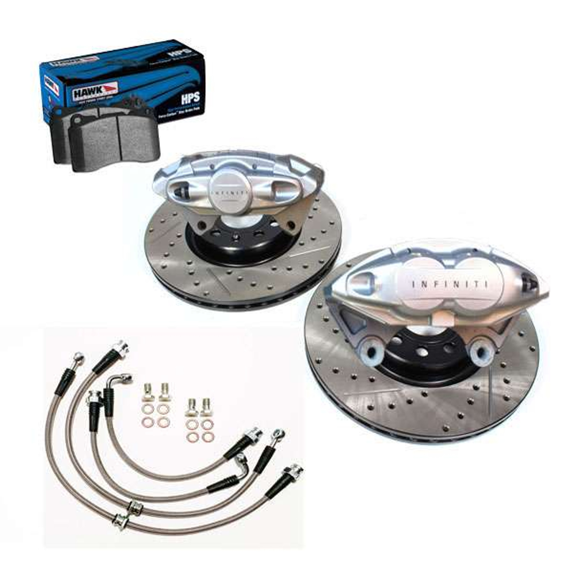 INFINITI OEM AKEBONO Front and Rear 14" Brake Kit 2017+ Q60