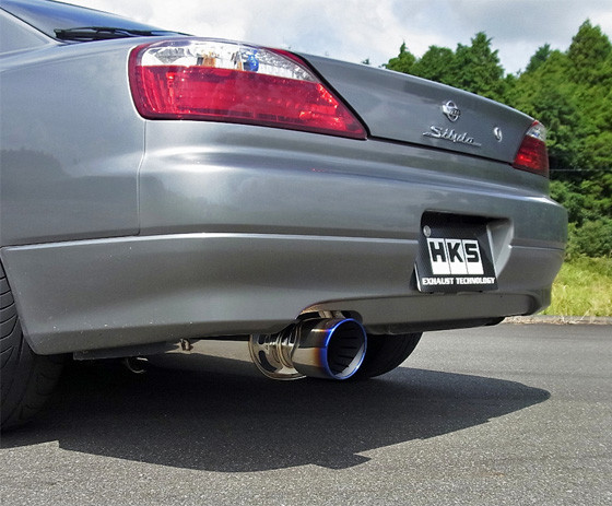 HKS Super Turbo Muffler Exhaust for Nissan S15 SR20DET installed