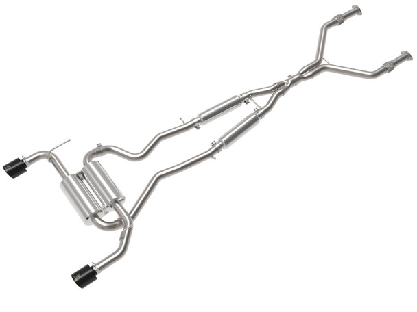 aFe 14-15 Infiniti Q50 V6 3.7L Takeda 2.5in 305 SS Cat Back Exhaust System w/ Black Tips - 49-36136-B Photo - Primary