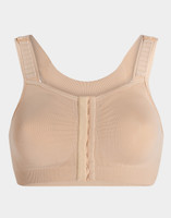 Carefix Mary Mastectomy Bra (Hook & Eye Front Closure, Front Adj Straps, Bilateral Pockets) - Tan