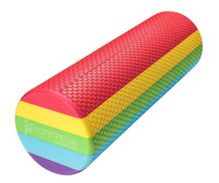 Fortress Round Foam Roller (45x15cm) w/ Exercise Chart  - Rainbow