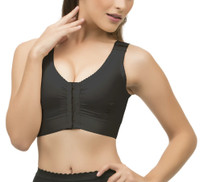 Isavela Post Surgical Compression Bra with 2" Elastic Band - Black