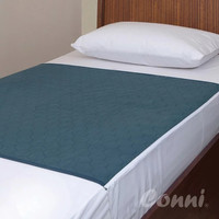 Conni Reusable Bed Pad with Tuck-ins - Teal Blue