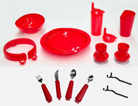 Deluxe Red Tableware Set For Alzheimer Dementia Disabled