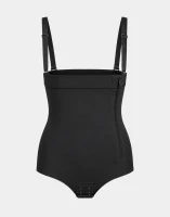 Aesetica Bodysuit with Girdle & Suspenders (2001P) Petite Fit - Black
