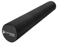 Fortress Round Foam Roller (90x15cm) w/ Exercise Chart - Black