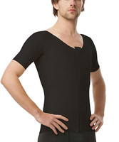 Isavela Male Short Sleeve Post Surgical Compression Vest w/Zipper