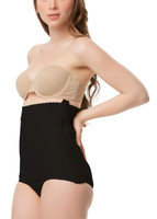 Isavela Womens High Waist Abdominal Panty Length Compression Girdle (Stage 1) - Black