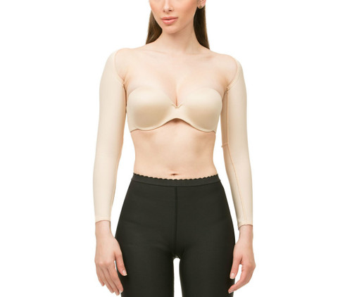 Isavela Arm Compression Sleeves, LONG Length, Beige