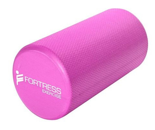 Fortress Round Foam Roller (30x15cm) w/ Exercise Chart - Pink (3267-PINK)