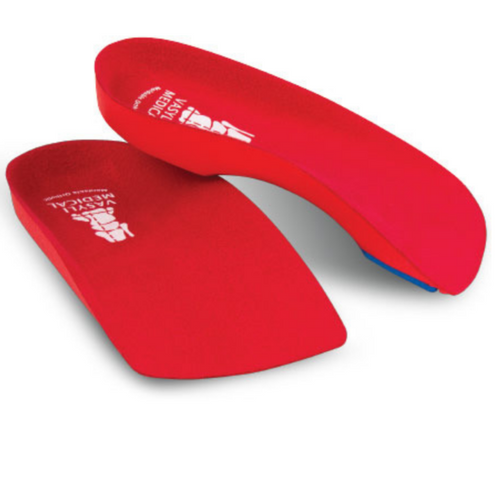 Vasyli Red 3/4 Length HIGH Density  Orthotics