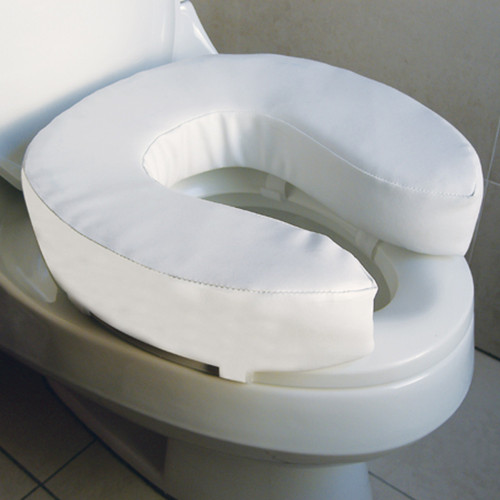 Soft Raised Toilet Seat Cushion w/ Vinyl Cover