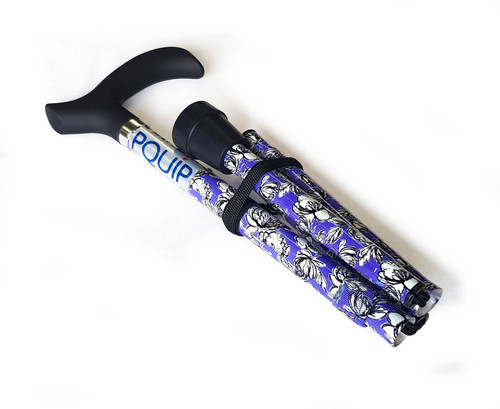 Classic FOLDING Handy Walking Stick Cane " Lavender Sketch " Max 114kg
