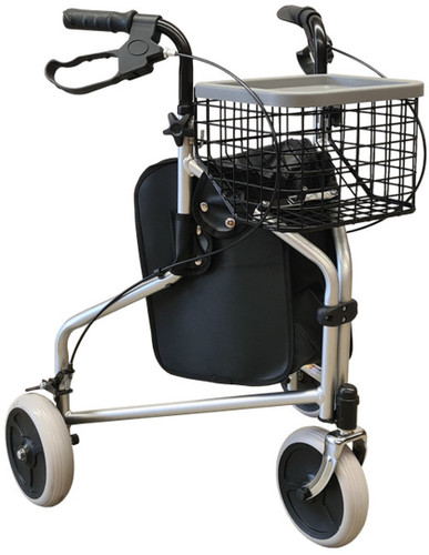 Lightweight 3 Wheels Tri Rollator w/ Tray & Basket