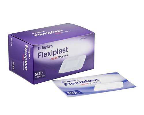 Taylors Flexiplast Island Dressing 7.5 x 5cm, Box of 50
