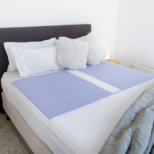 Conni X-wide Dual Reusable Waterproof Bed Pad with Tuck-ins - Mauve (Double/ Queen Bed)