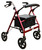 8" Wheel Aluminum Rollator w/ Seat, Foldable - Red