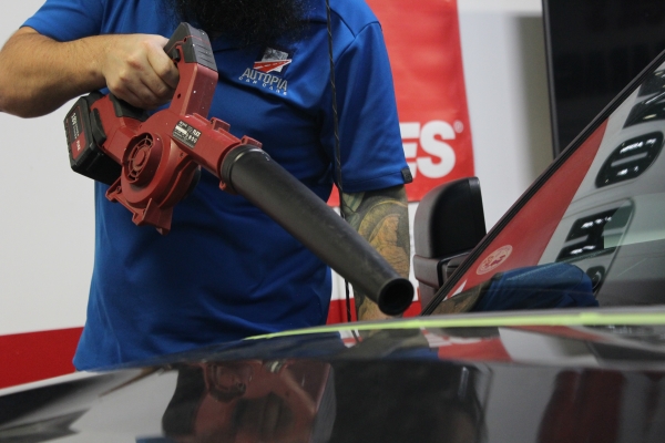 Using a blower to dry the surface is the fastest method.