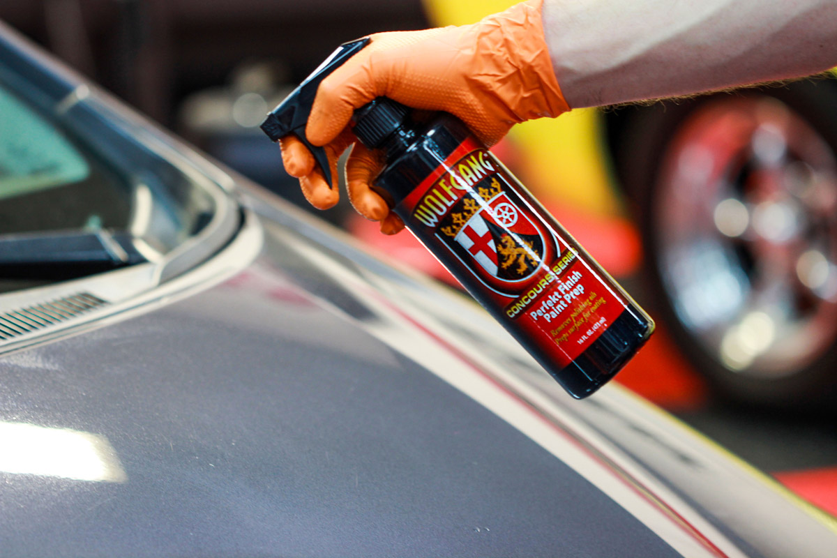 Prep the surface using Wolfgang Perfekt Finish Paint Prep to remove any oils that may be on the surface.