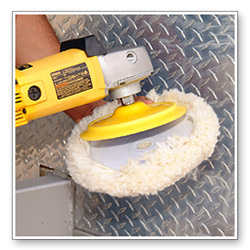 Use a 4 Ply Twisted Compounding Pad with your rotary to work in the compound.